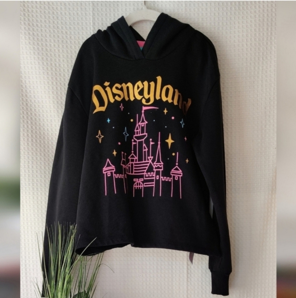 Disneyland Girls Sleeping Beauty Castle Black Hoodie Size 9/10